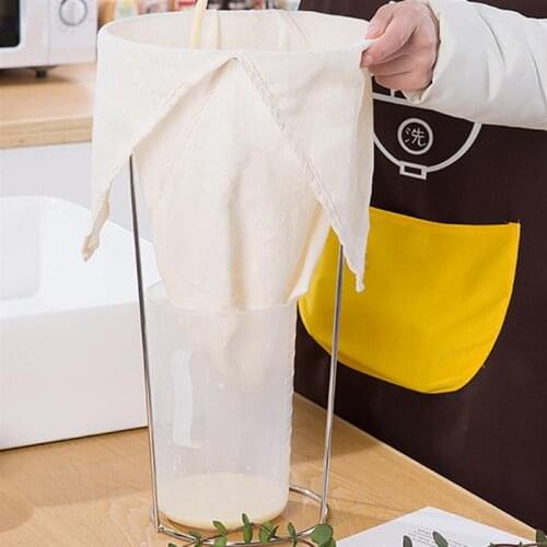 1pc Cotton Cloth Soybean Milk Wine Filter Mesh Bag Strainer Pouch Reusable Green Strainer for Home