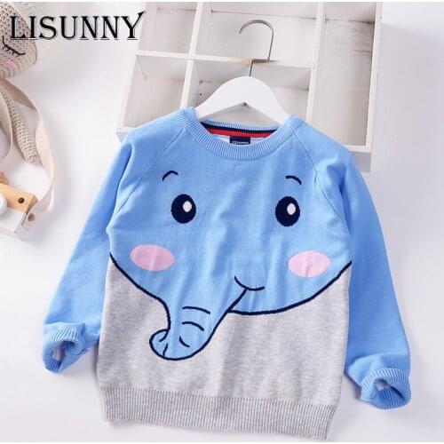 Boys Sweaters 2021 Autumn Winter Baby Knitted Sweater Jumper for Children Pullover Toddler Kids Clothes Cartoon Spliced 3-7y
