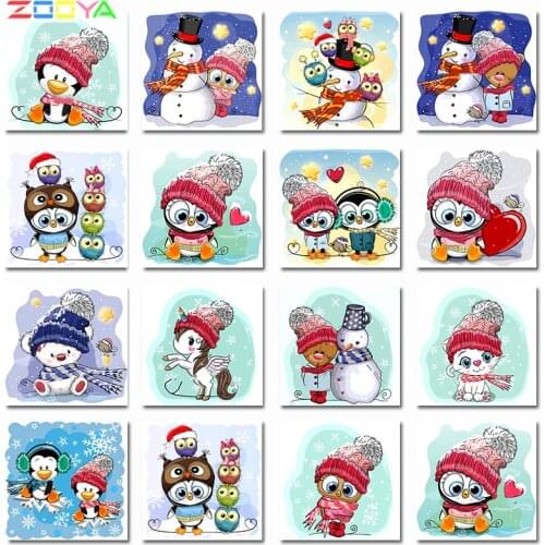 Zooya Rhinestone Painting Crystal Decor Diy Diamond Painting Cartoon Animal Owl 3D Cross Stitch Pattern Diamond Embroidery Lx804