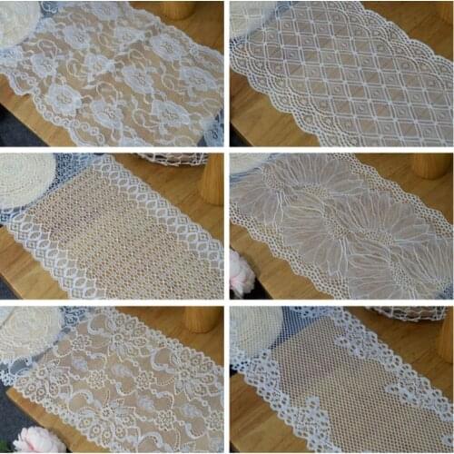 1 Meter/lot Black White Elastic Lace Trim DIY French Hollow Underwear Elastic Lace Fabric For Wedding Dress Bridal Gown Headwear
