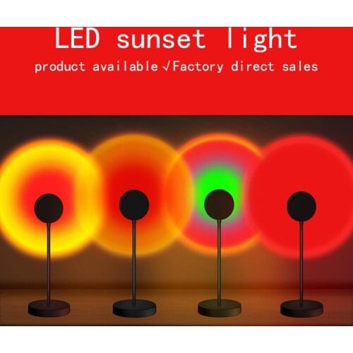 1pc sun set Light Multi-color High-brightness LED Shooting Projection Background Atmosphere Lamp Fashion LED Live Sun set Light