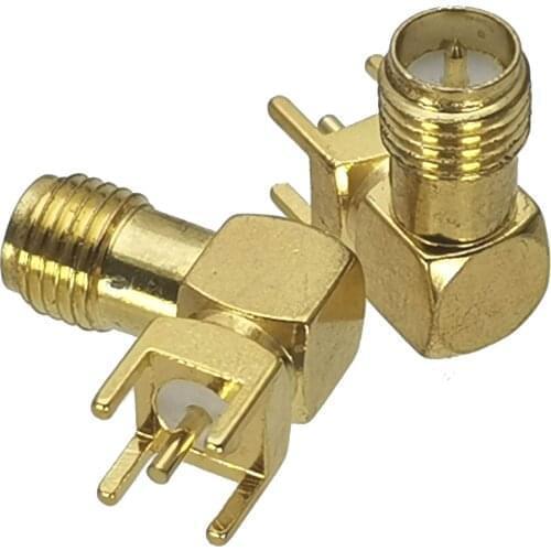10Pcs Connector RP-SMA RPSMA Female Plug Right Angle Solder PCB Mount RF Adapter Coaxial High Quanlity