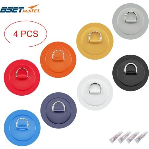 4PCS/lot 11cm Stainless Steel D Ring Pad/Patch With Glue for PVC Inflatable Boat Raft Dinghy Canoe Kayak Surfboard SUP Tie Down