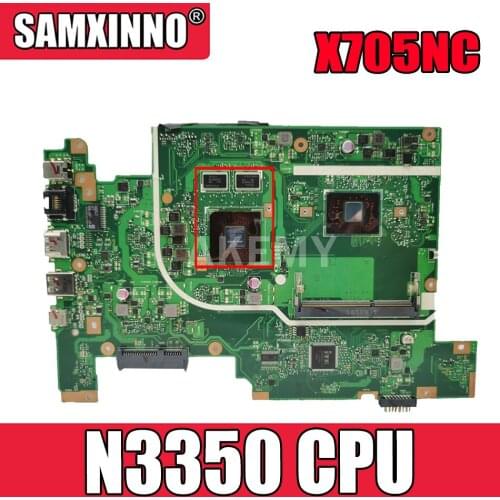 Akmey For Asus Vivobook 17 X705NC X705N N705N N705NC Laptop motherboard N3350 CPU Mainboard test good