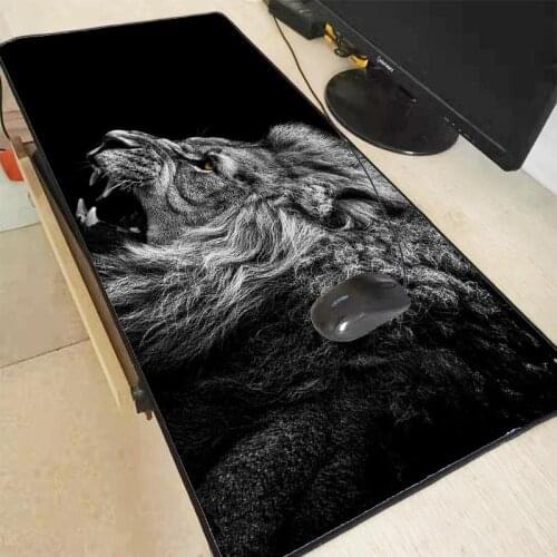XGZ Cool Lion Animal Large Mouse Pad Lock Edge Mousepad Keyboard Computer Mouse Mat Laptop Game Big Desk Mats for CSGO LOL XXL