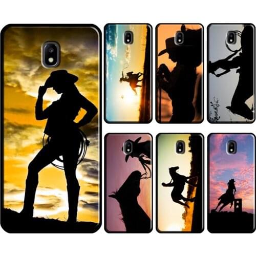 Sunset Cowgirl Horse Silhouette Case For Samsung Galaxy J5 J7 J1 J3 2016 A5 A3 2017 J4 J6 J8 A7 A9 A6 A8 Plus 2018 Cover