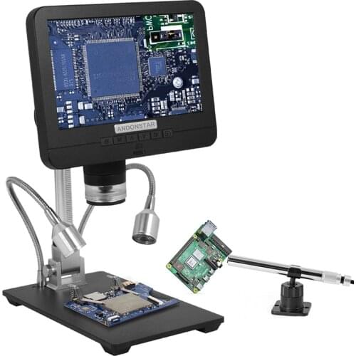 Andonstar AD206S LCD Digital Microscope 7 inch Dual Screen Display for PCB Phone Repair Soldering Tools Endoscope Magnifier