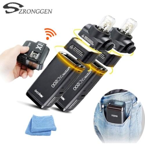 DHL libe rGodox Flash 2X AD200 2.4G Wireless 200WS TTL HSS 1/8000 s+ X1T-C for Canon D810 D750 D5 D4