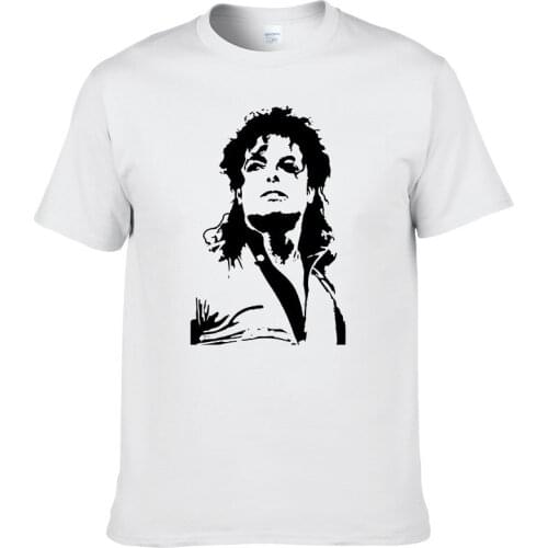Cotton Michael Jackson T Shirt Men Hip Hop Cotton Graphic Short Sleeve O Neck T-Shirt Tees