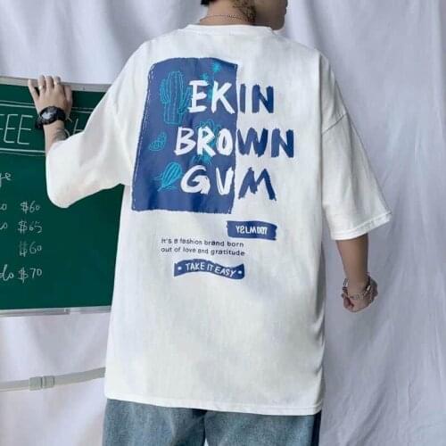 Hong Kong Oversized T Shirt Men Tshirt Women Short-sleeved Clothes Loose Aesthetic Women Clothes Vintage Long Sleeve T-shirt