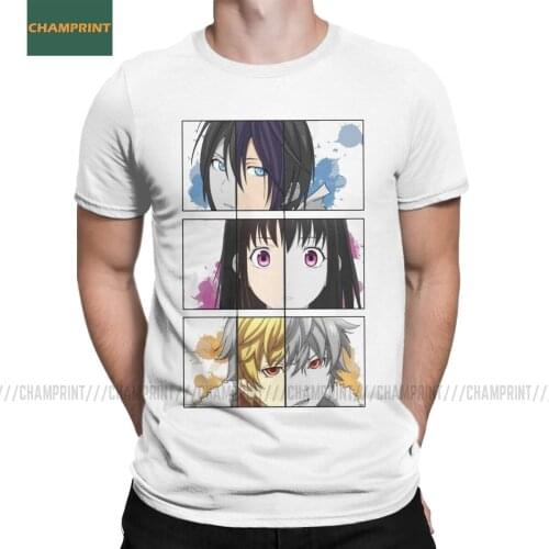 Noragami T-Shirts Men Cotton T Shirts Anime Yato Nico Mafumafu Kamisama Iki Hiyori Yukine God Manga Japan Short Sleeve Tee Shirt