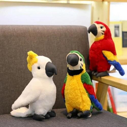 25cm simulation Plush Toy Comfortable Parrot Pattern PP Cotton Kids Plush Toy Ornaments for Home