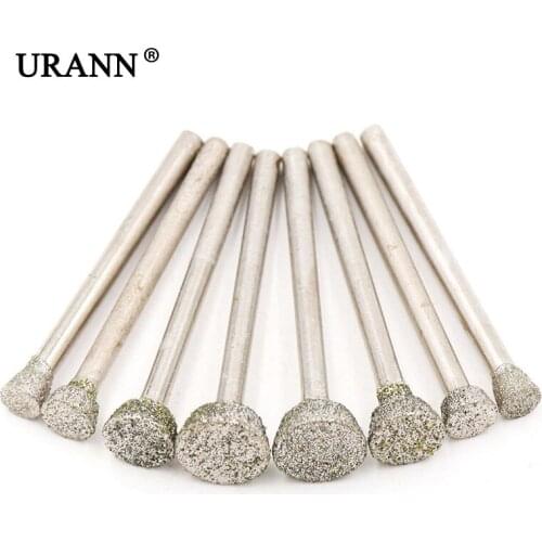 URANN 5Pcs/lot Inverted Trapezoid Diamond Grinding Head Grinding Needle Marble Lettering Electric Grinding Head 60 Grit