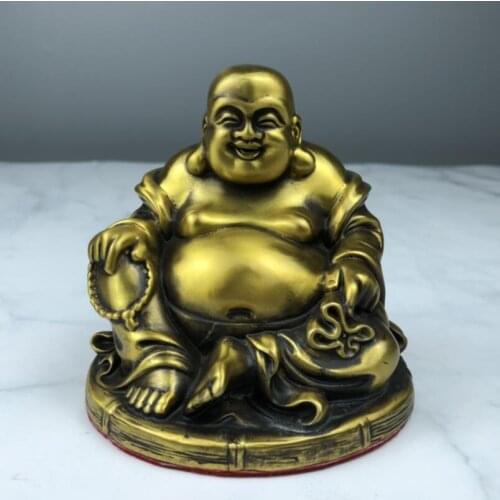 China seiko brass maitreya Buddha small crafts statue