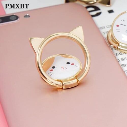 Finger Ring Holder 360 Degree Rotation Metal Ring Bracket For iphone Huawei Xiaomi All Mobile Smart Phone Stand Cute Cat Support