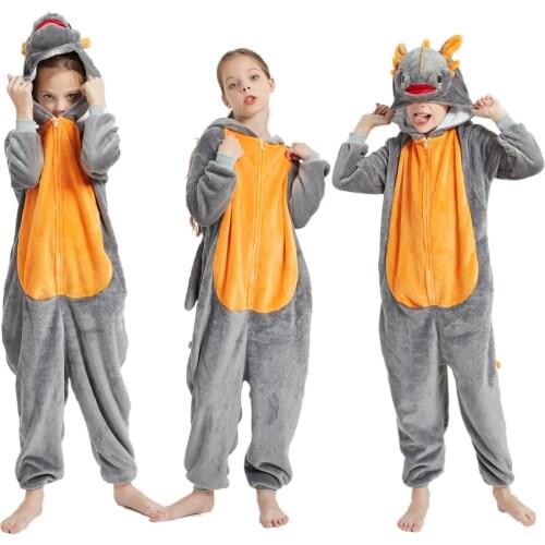 Lion Unicorn Dinosaur Onesie Baby Girls Animal Stitch Pajamas Suit for Boys Sleepwear Onepiece Winter Jumpsuit Cosplay Costume