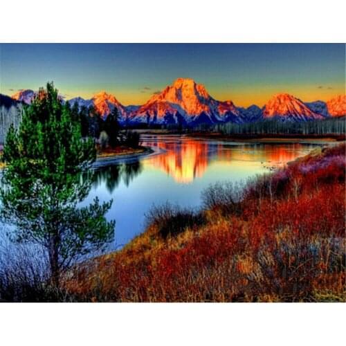 Landscape DIY 11CT Cross Stitch Embroidery Kits Needlework Craft Set Cotton Thread Printed Canvas Home Decoration Wholesale