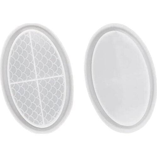 Tray Resin Mold Set Of 2, Oval Rolling Tray Mold For Resin,Jewelry Tray Craft Molds Casting Supplies Home Decor-ABUX
