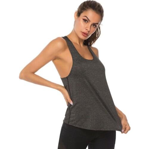 2019 Solid Color New Womens Tanks Tops Sports Gym Racer Back Running Vest Fitness Jogging Tank Top S-XL Run
