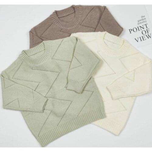 New 2020 Autumn Winter Baby Boys Long Sleeve Knit Sweater Kids Girls Cotton Pullover Sweaters Childrens Clothes