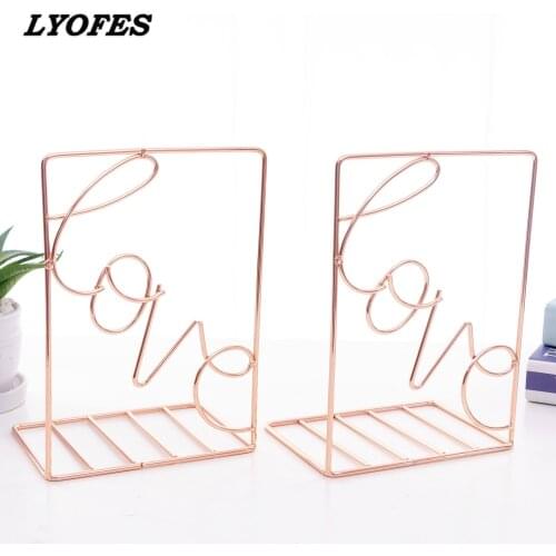Book Stopper Book Stand Organizer Bookends 2pcs Creative Metal Desk Storage Holder Shelf Book Rack School Office Supplies