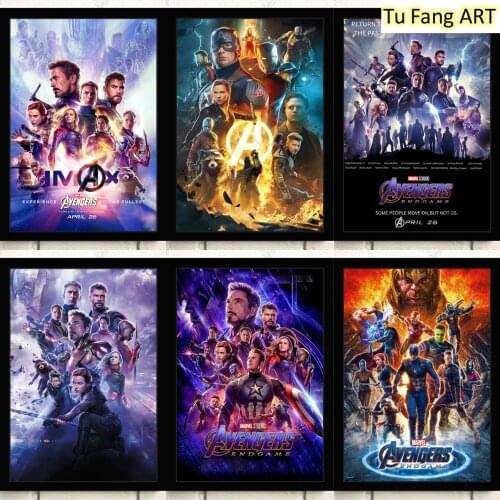 Marvel Movie Posters and Prints Avengers 4 Wall Art Canvas Painting Nordic Room Decor Pictures for Living Kids Home Decoration