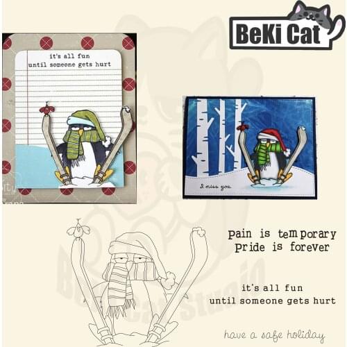 Penguin Transparent Clear Stamps for DIY Scrapbooking/Card Making Fun Decoration Supplies