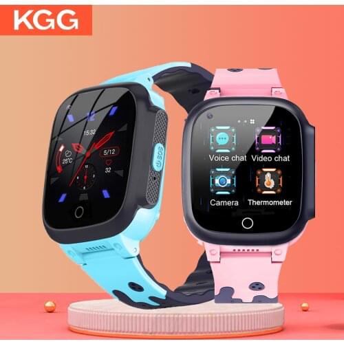 KGG 4G Smart Watch Kids GPS Tracking Video Call Smart Phone Watch Call Back Monitor Body Temperature Waterproof Smartwatch Clock