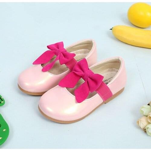 New Childrens Kids Shoes Girls bowknot Princess Shoes Girl Casual Leather Shoes chaussure fille black pink 3-14Years Old Kids