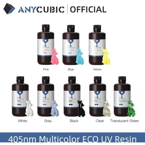 ANYCUBIC ECO UV Resin For LCD 3D Printer Low Odor and Safety 405nm UV Plant-Based Resin with High Precision Quick Curing