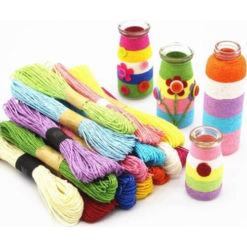 30m Double Stranded 2mm Colored Paper Rope Childrens Handmade DIY Woven Material Vase Decorative Photo Wall Rope