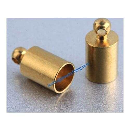 Jewelry Accessories Raw Brass end cap crimp beads cap end beads End caps for laether cord 5.5*11mm