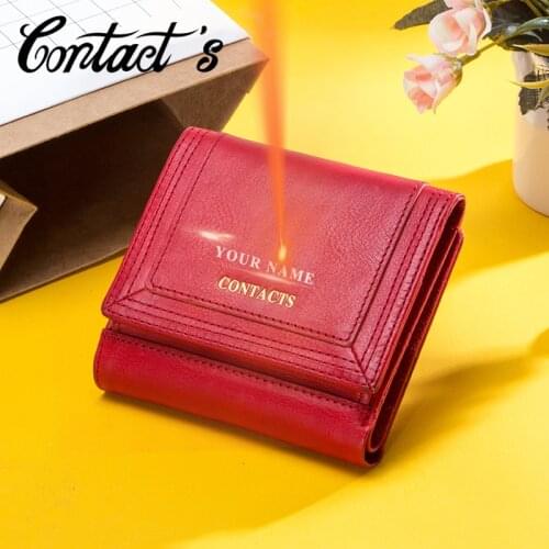 Women Wallet with Coin Pocket Card Holder Genuine Leather Purse Ladies Clutch Bag High Quality Small Wallets Female Cartera