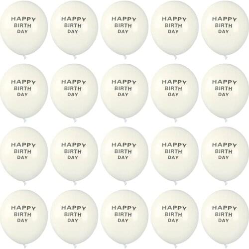 100pcs 12 Inch Balloons Letter Printing Balloons Fashion Latex Balloons for Birthday Party (HAPPY BIRTH DAY Letter Balloons)