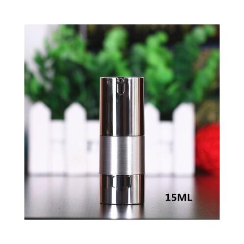 15ml silver UV airless bottle silver pump lotion emulsion serum hyaluronic toner ANTI SUNSHINE essence skin care packin