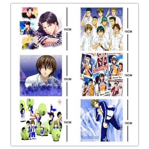2pcs/set Prince of Tennis Fashion Jewelry Tools Anime Customized Glasses Cleaning Cloth Cartoon Eyewear Accessories Unisex New