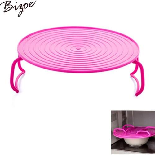 2 PCS Microwave Oven Shelf Double Insulated Heating Tray Rack Bowls Layered Holder Organizer Kitchen Accessories Tool
