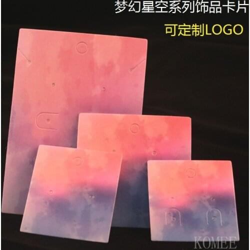 200pcs/Lot 4Sizes Paper Jewelry Set Card Necklace With Earring Display Card Starry Sky Printing Organizer Holder Showcase Cards