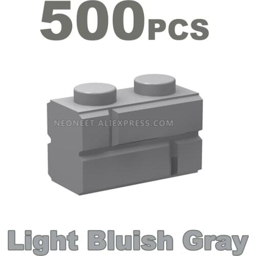 300/500 1x2 Bricks Wall Light Bluish Gray Brick Building Blocks Minifigues Mega 98283 6000066 MOC My City Street Houses Castle