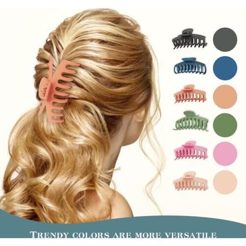 6PCS Large Hairclaws Matte Colors Non-Slip Hair Claw Clips Barrette Jaw Clamps for Women Girls Hair Styling Accessories 11x5cm