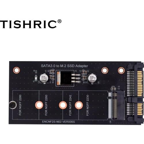TISHRIC SATA3.0 to M.2 SSD Adapter Board Single Port M.2 NGFF to SATA Hard Disk Adapter Board FOR NGFF 2230 2242 2260 2280
