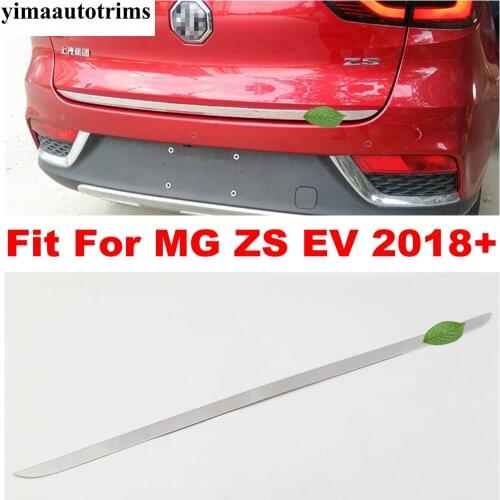 Car Accessories Stainless Steel Rear Door Trunk Bottom Lid Decoration Strip Cover Trim Exterior Kit For MG ZS EV 2018 - 2021