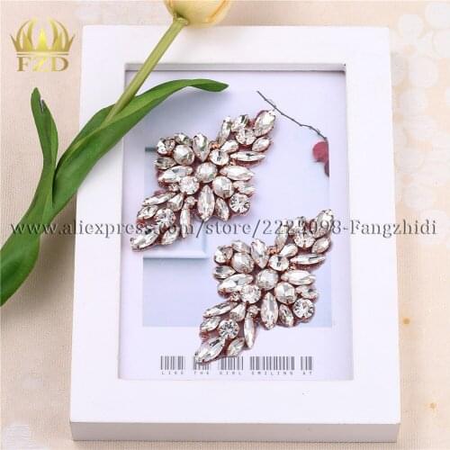 FZD 30 PCS Handmade Iron on beaded bridal belt Rhinestone Appliqued and Trimming for Shoes Decoritive Patch Sticker Shoe-buckie