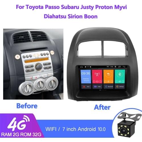 7''Car Android 10.0 Car Radio Stereo GPS Navigation For Toyota Passo Daihatsu Boon Sirion Subaru Justy Perodua Myvi Audio Player