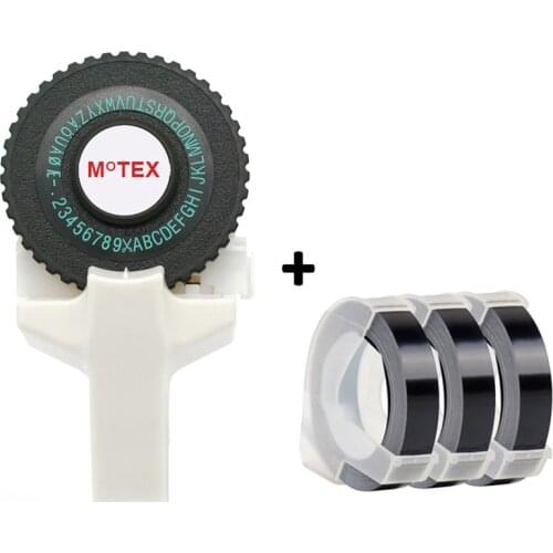 White Color MoTex E101 Mini Printer compatible for dymo 3D embossing Tape Manual Typewriter lettering embossing label maker