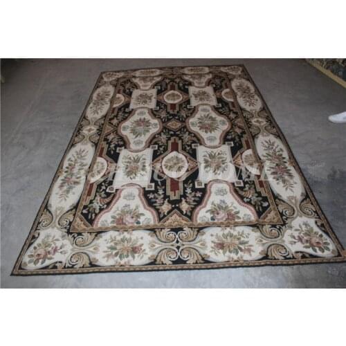 Free Shipping 7+10K 6'x9' Handmade Rug New Zealand Woolen needlepoint rug RICE STITCHED finer woolen hand knotted carpet