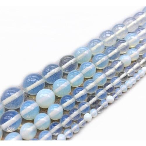 Natural Stone A Quality Opal Beads Opalite 4/6/8/10/12MM Fit Diy Make Up Charms Beading Beads For Jewelry Making Accessories