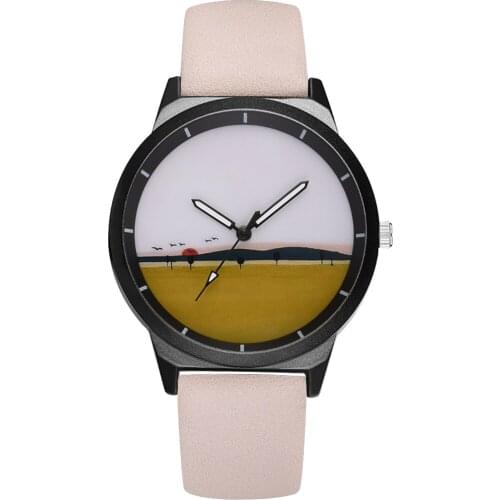 Watch For Women Fashion Casual Ladies Wristwatch Leather Strap Landscape Dial Gift Clock For Female Women Watch Relogio Mujer