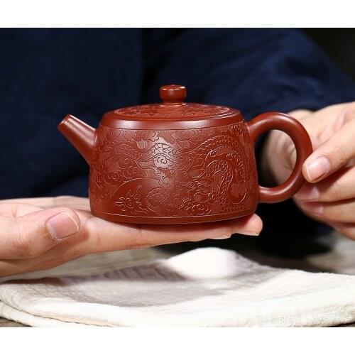 Yixing teapot dahongpao dragon and phoenix kettle with gift box