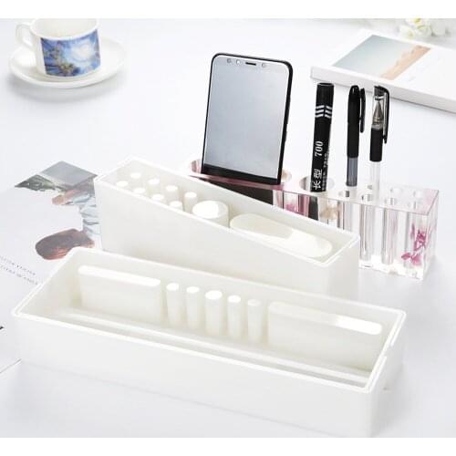 Pen Holder Silicone Mold Card Storage Pen Phone Holder Ashtray Epoxy Resin Mold DIY Craft DIY Clay Molds Office Desk Ornament